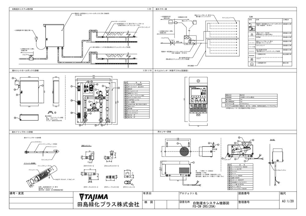 自動灌水システム機器図 FD-CW-1RS（20A）