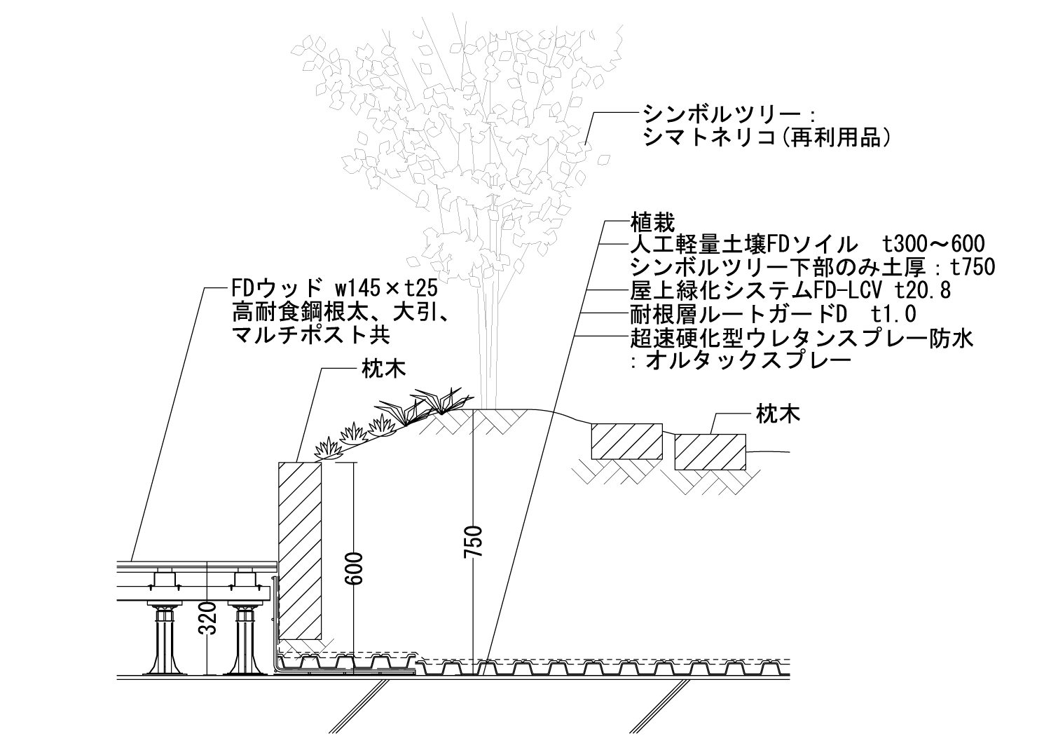 シンボルツリー部納まり